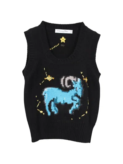 Pre-owned Dior 2010s Constellation Knit Vest In Black