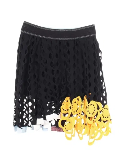 Pre-owned Dior 2010s Crochet-knit Mini Skirt In Black