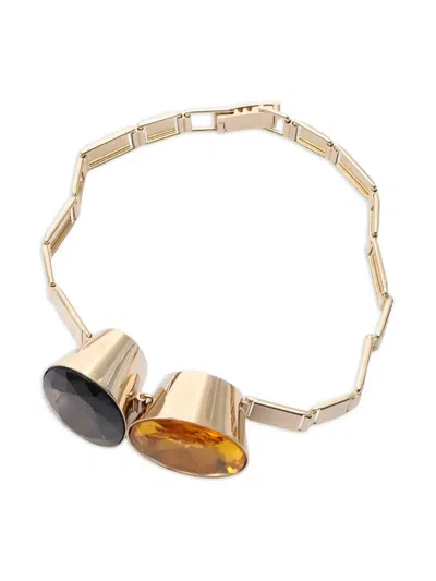 Pre-owned Dior 2010s Crystal-embellished Choker In Gold
