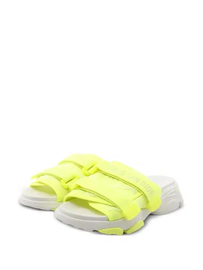 Pre-owned Dior 2010s D-wander Logo-detail Strap Sandals In Yellow