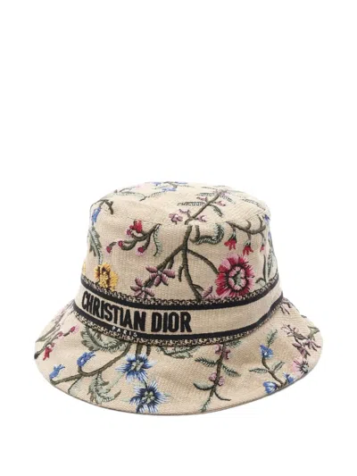 Pre-owned Dior 2010s D‐bobby Bucket Hat In Neutral