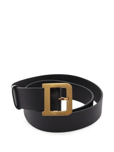 Pre-owned Dior 2010s D-buckle Leather Belt In Black