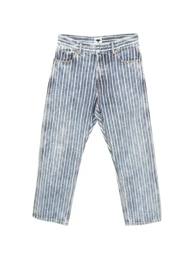 Pre-owned Dior 2010s Denim Stripe Trousers In Blue