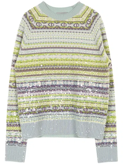 Pre-owned Dior 2010s Diamond-knit Sweater In Blue