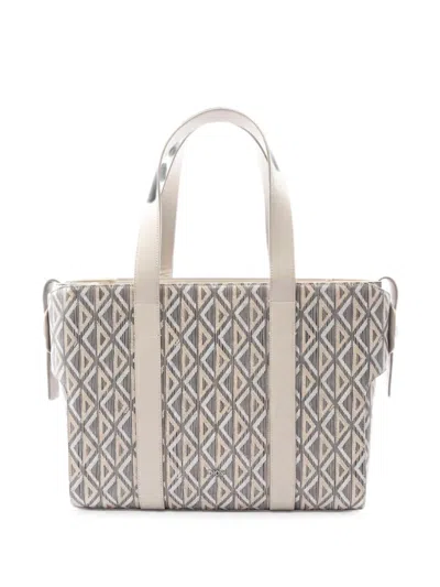 Pre-owned Dior 2010s Diamond Koror Tote Bag In Neutral
