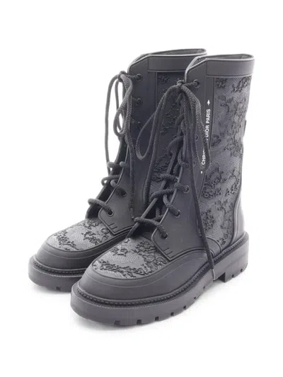 Pre-owned Dior 2010s  Camp Lace Boots In Black