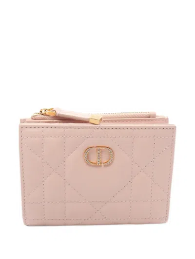 Pre-owned Dior 2010s  Caro Bi-fold Wallet In Pink