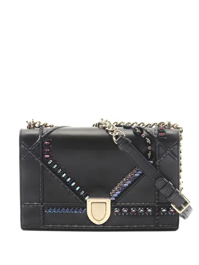 Pre-owned Dior 2010s Ama Chain Shoulder Bag In Black