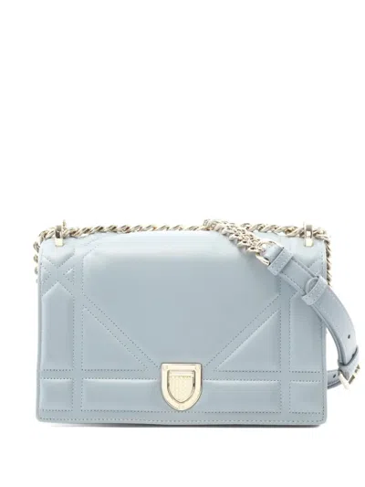 Pre-owned Dior 2010s Ama Quilted Chain-strap Cross Body Bag In Blue