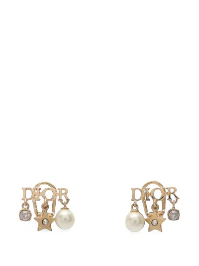 Pre-owned Dior 2010s Dio(r)evolution Clip-on Earrings In Gold