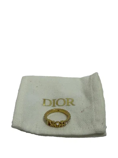 Pre-owned Dior 2010s Dio(r)evolution Crystals Ring In Gold