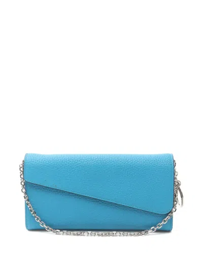 Pre-owned Dior 2010s Issimo Rencontre Leather Chain Wallet In Blue