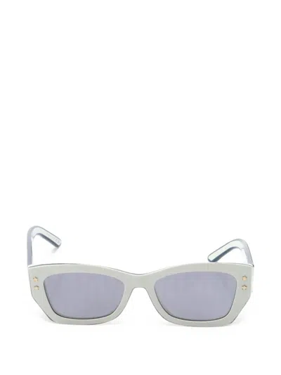 Pre-owned Dior 2010s Pacific Square Sunglasses In White