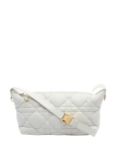 Pre-owned Dior 2010s Travel Cannage Pouch Bag In White