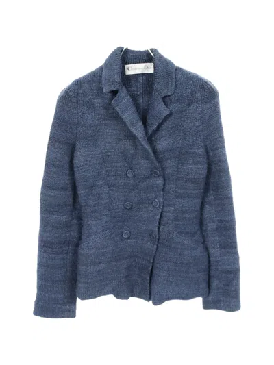 Pre-owned Dior 2010s Double-breasted Knit Jacket In Blue