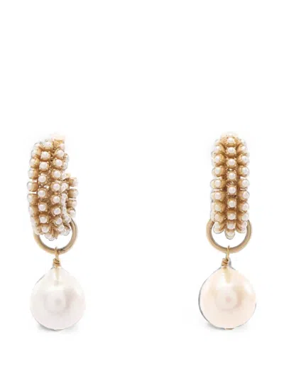 Pre-owned Dior 2010s D-renaissance Hoop Earrings In Gold