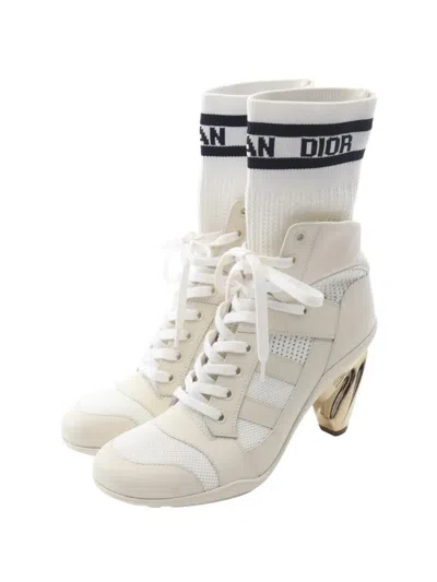 Pre-owned Dior 2010s D-zenith Lace-up Boots In Neutral