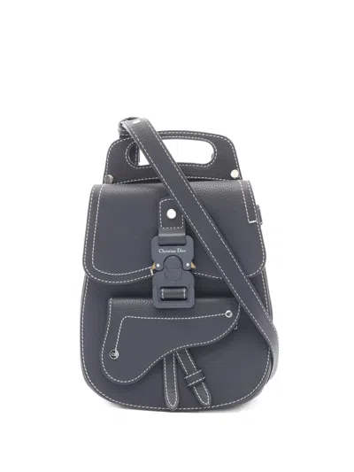 Pre-owned Dior 2010s Gallop Leather Backpack In Blue