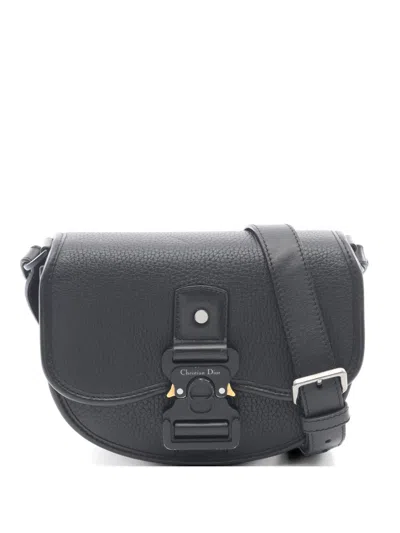 Pre-owned Dior 2010s Gallop Leather Messenger Bag In Black