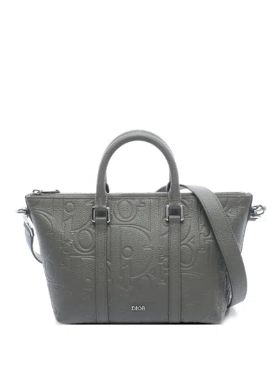 Pre-owned Dior 2010s Gravity Weekender Tote Bag In Green