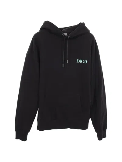 Pre-owned Dior 2010s Jardin Floral-embroidered Hoodie In Black