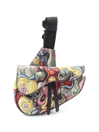 Pre-owned Dior 2010s × Kenny Scharf Saddle Belt Bag In Black