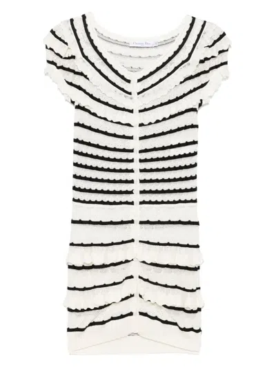 Pre-owned Dior 2010s Lace-pattern Dress In White