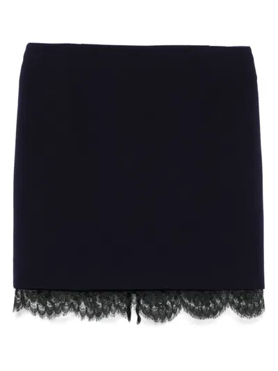 Pre-owned Dior 2010s Lace-trim Skirt In Blue