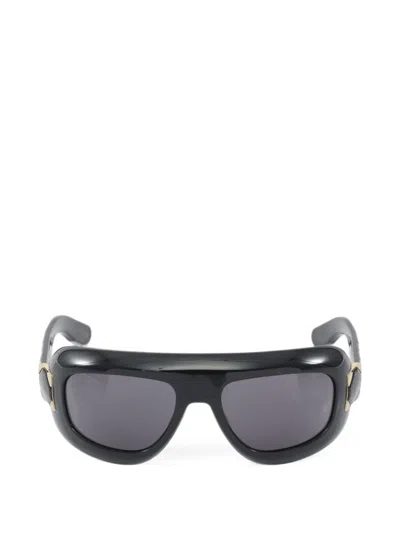 Pre-owned Dior 2010s Lady 95.22 M1i Geometric-frame Sunglasses In Black