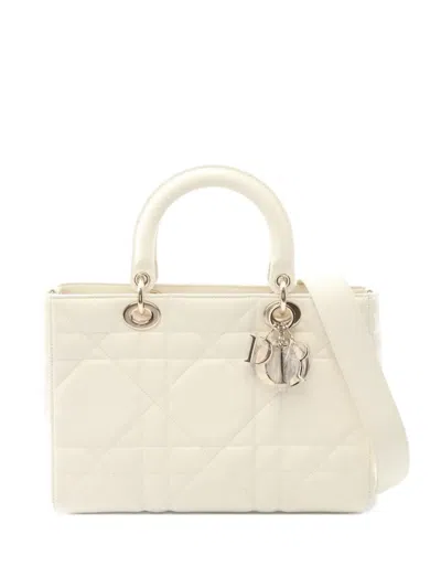 Pre-owned Dior 2010s Lady D-sire My Abc Handbag In White