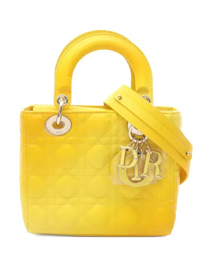Pre-owned Dior 2010s Lady  Canage Tote Bag In Yellow
