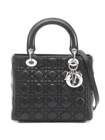Pre-owned Dior 2010s Lady  Cannage-leather Tote Bag In Black
