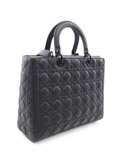 Pre-owned Dior 2010s Lady  Cannage Tote Bag In Black