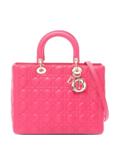 Pre-owned Dior 2010s Lady  Cannage Tote Bag In Pink