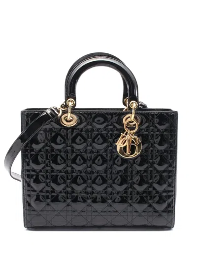 Pre-owned Dior 2010s Lady  Leather Handbag In Black