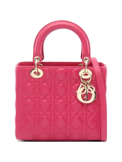 Pre-owned Dior 2010s Lady  Leather Two-way Handbag In Pink