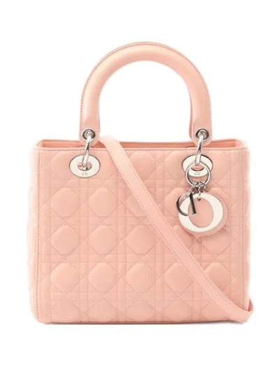 Pre-owned Dior 2010s Lady  Quilted Leather Crossbody Bag In Pink