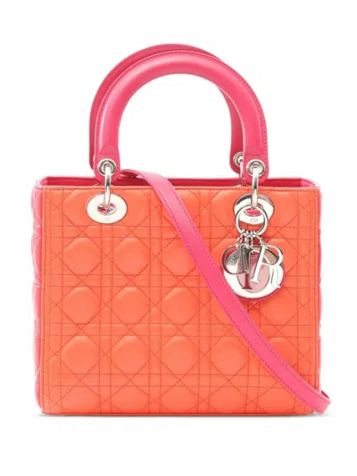 Pre-owned Dior 2010s Lady  Two-way Handbag In Orange