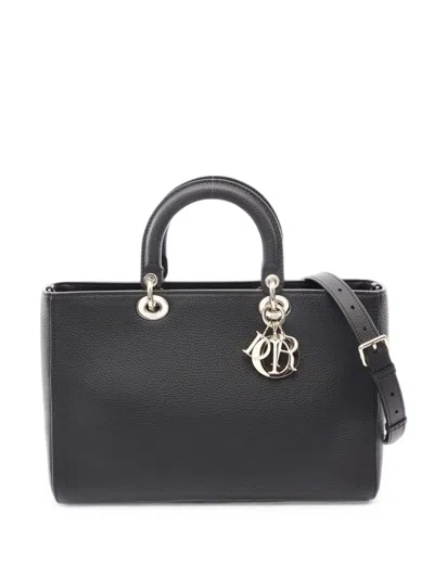 Pre-owned Dior 2010s Lady D-sire Leather Tote Bag In Black