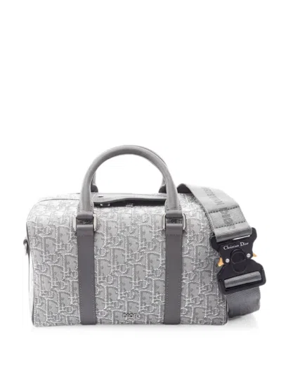 Pre-owned Dior 2010s Lango Oblique-pattern Tote Bag In Gray