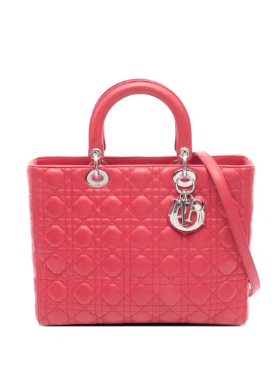 Pre-owned Dior 2010s Large Lady  Canage Tote Bag In Red