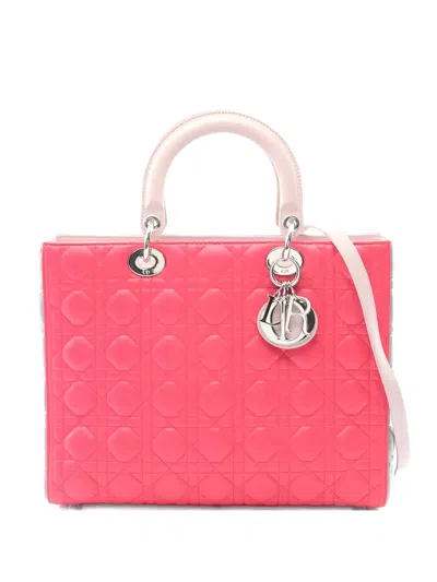 Pre-owned Dior 2010s Large Lady  Cannage Tote Bag In Pink