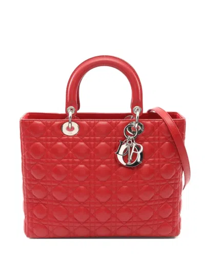 Pre-owned Dior 2010s Large Lady  Handbag In Red