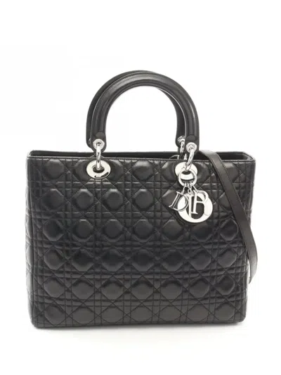 Pre-owned Dior 2010s Large Lady  Handbag In Black