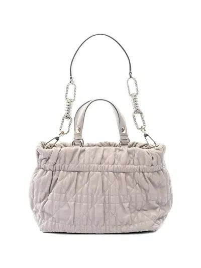 Pre-owned Dior 2010s Leather Tote Bag In Gray