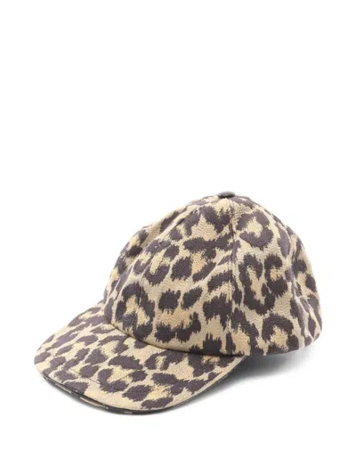 Pre-owned Dior 2010s Leopard-print Cap In Neutrals