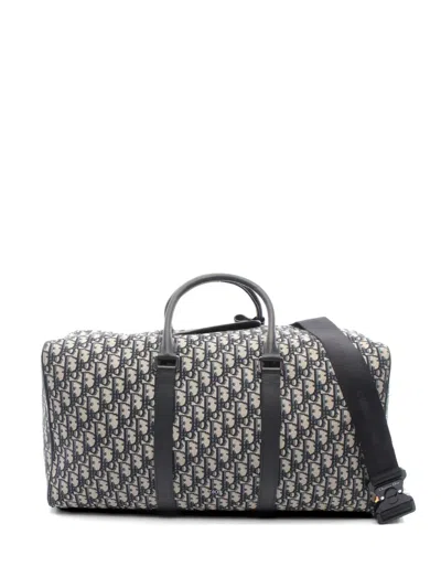 Pre-owned Dior 2010s Lingot 50 Oblique Holdall In Blue