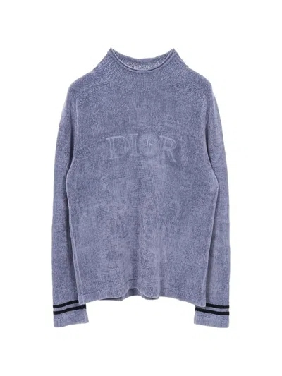 Pre-owned Dior 2010s Logo Knit Sweater In Blue