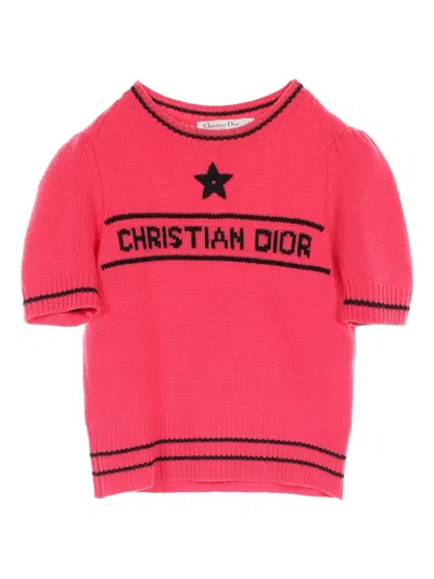 Pre-owned Dior 2010s Logo Knitted Sweater In Pink