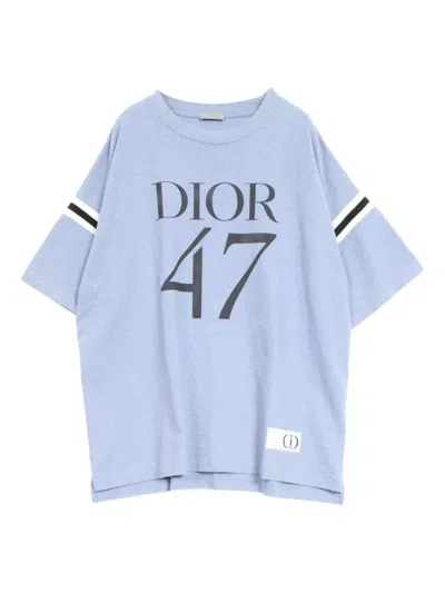 Pre-owned Dior 2010s Logo-print Cotton T-shirt In Blue